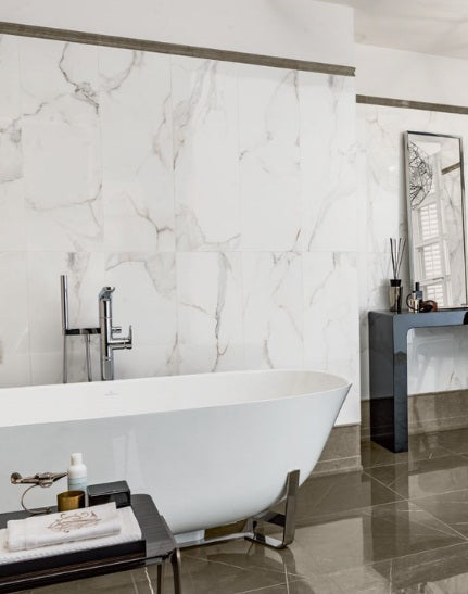 Carrelage Villeroy & Boch 60x60, effet marbre, finition brillant